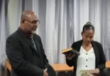 New Ombudsman Administers Oath of Office to Two Newly Recurited Investigation Staff at the Isaac Qoloni House