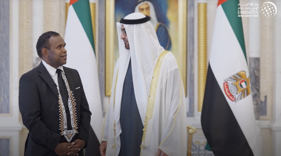 Ambassador Walegerea Presents Credentials to UAE President | Sunday Isles